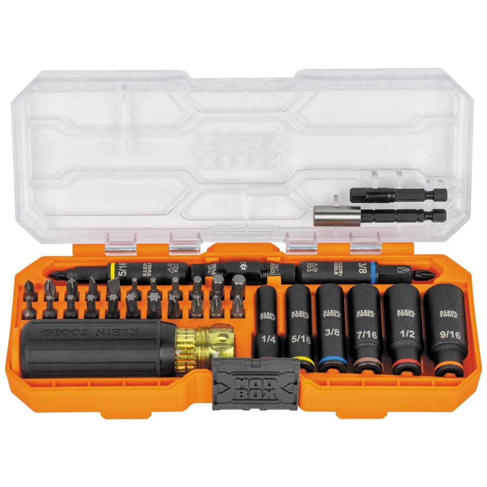 32502HD KNECT Impact-Rated Screwdriver and Socket Set with MODbox Case, 41-Piece, 26 Bits, 6 Deep Well Sockets, Accessories, and Handle