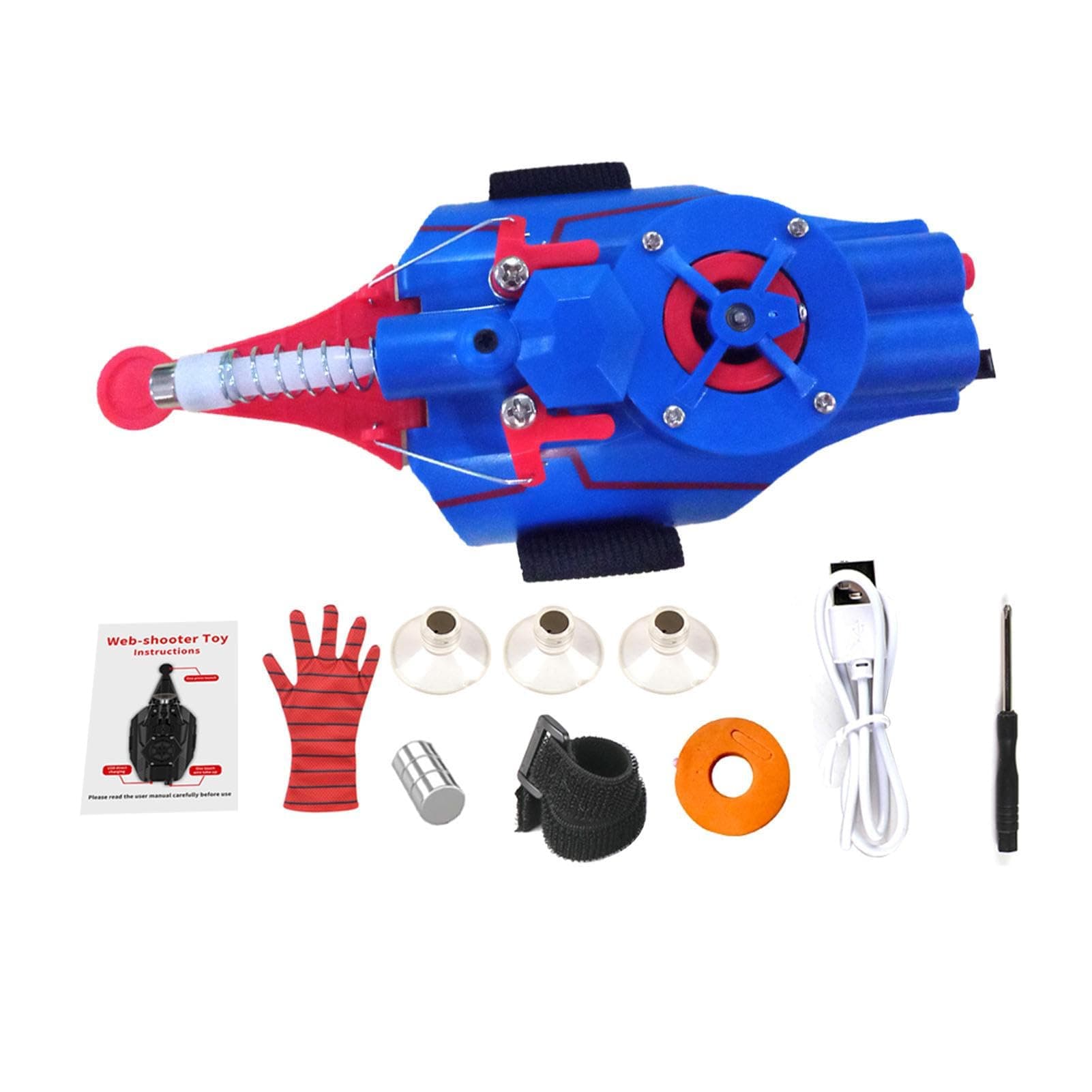 Web Shooter Toy, Spidermann Web Shooters for Kids Silly String, USB Rechargeable Spider String Shooter Toy, 4ft Automatic Shootings Toy Web Launcher, Wrist Web Shooters Launcher for Halloween