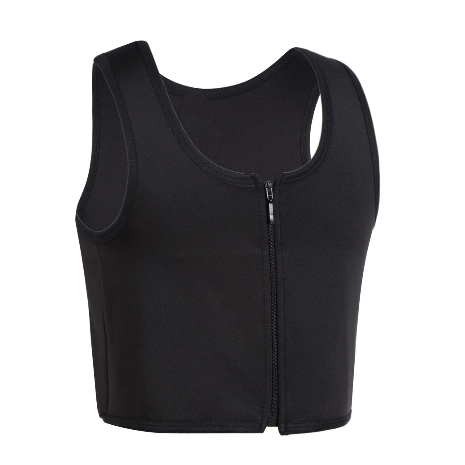 Zipper Chest Binder for Women Transgender FTM Half Elastic Band Bra Tank Top