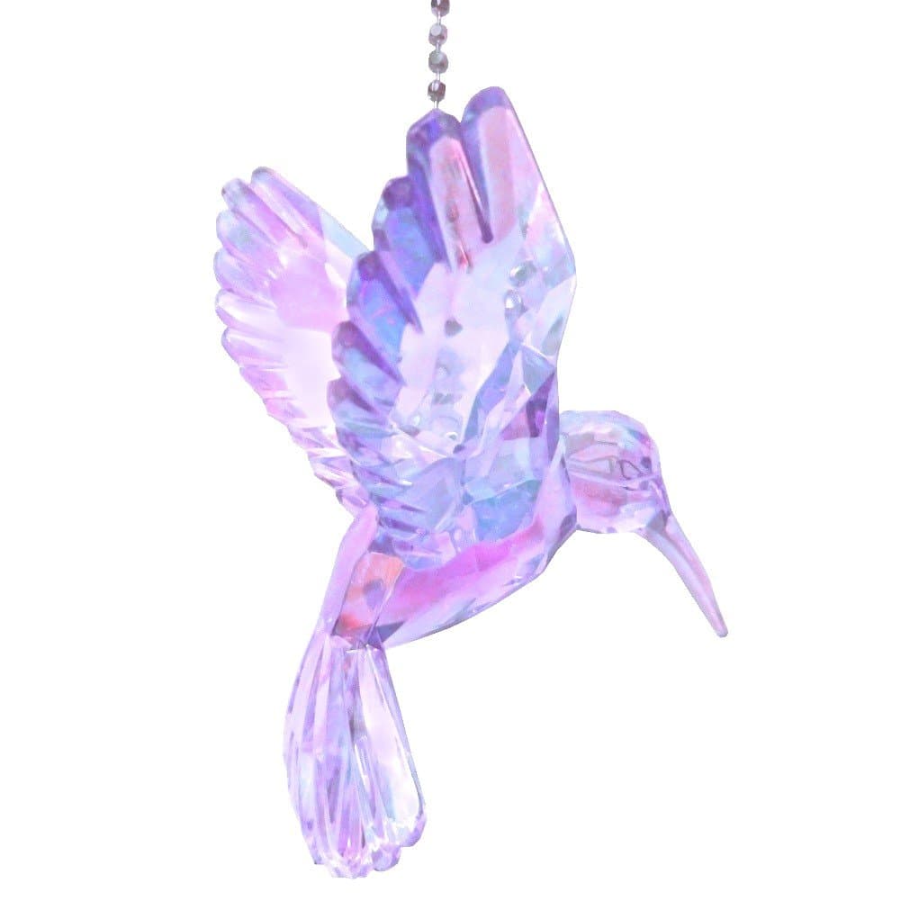 WeeZ Industries Acrylic Hummingbird Ceiling Fan Pull Light Chain Ornament (Purple)