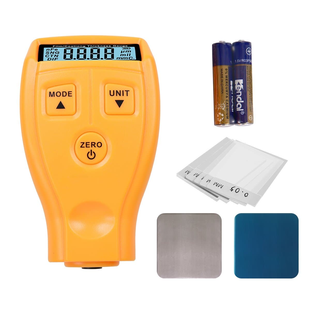 Digital Automotive Film / Coating Thickness Gauge, LCD Measuring 0~1.80mm / 0~71.0 Mil Ultrasonic Paint Iron Car Painting Thickness Tester Meter Tool for Manufacture, Metal Working, Chemical Industry