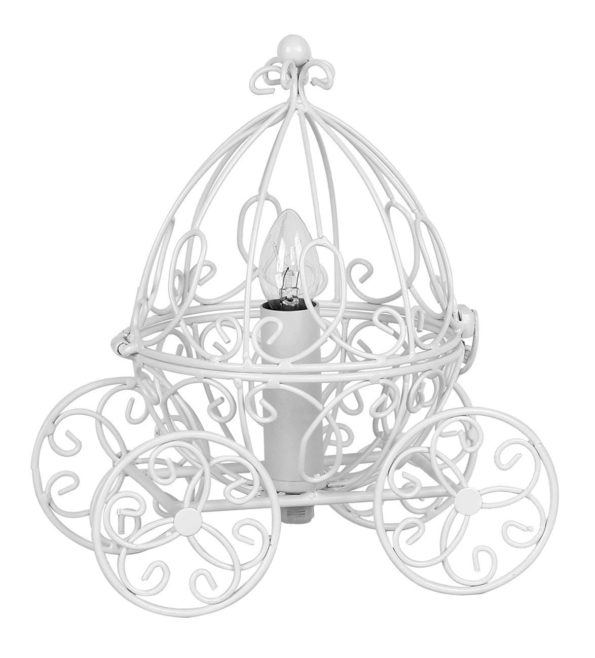 Grandview Gallery Princess Table Lamp - Pretty Fairy Tale Carriage Lamp, Matte Icey White