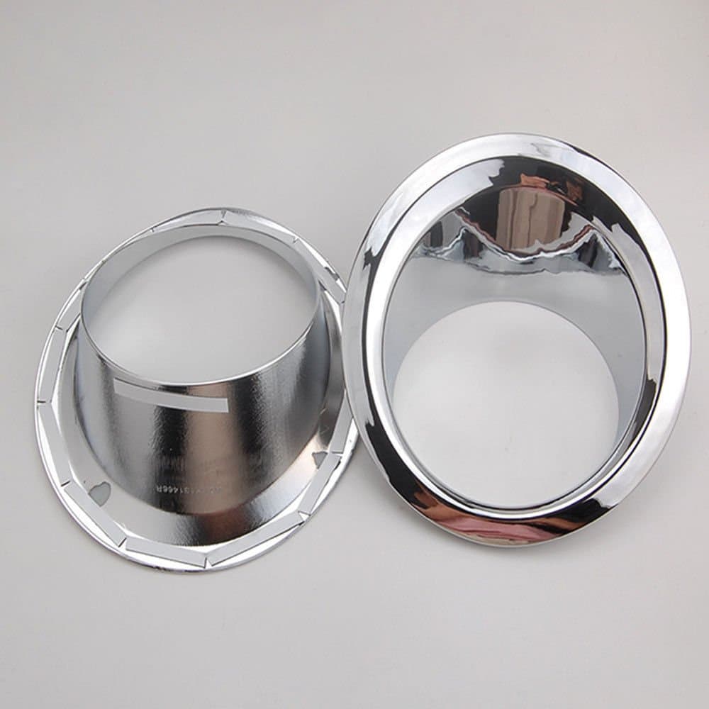 Duspper - 2Pcs Chrome Front Bumper ABS Chromium Fog Light Lamp Cover Trim ABS Fit For Toyota Prado Fj150 2014-2016 Accessories