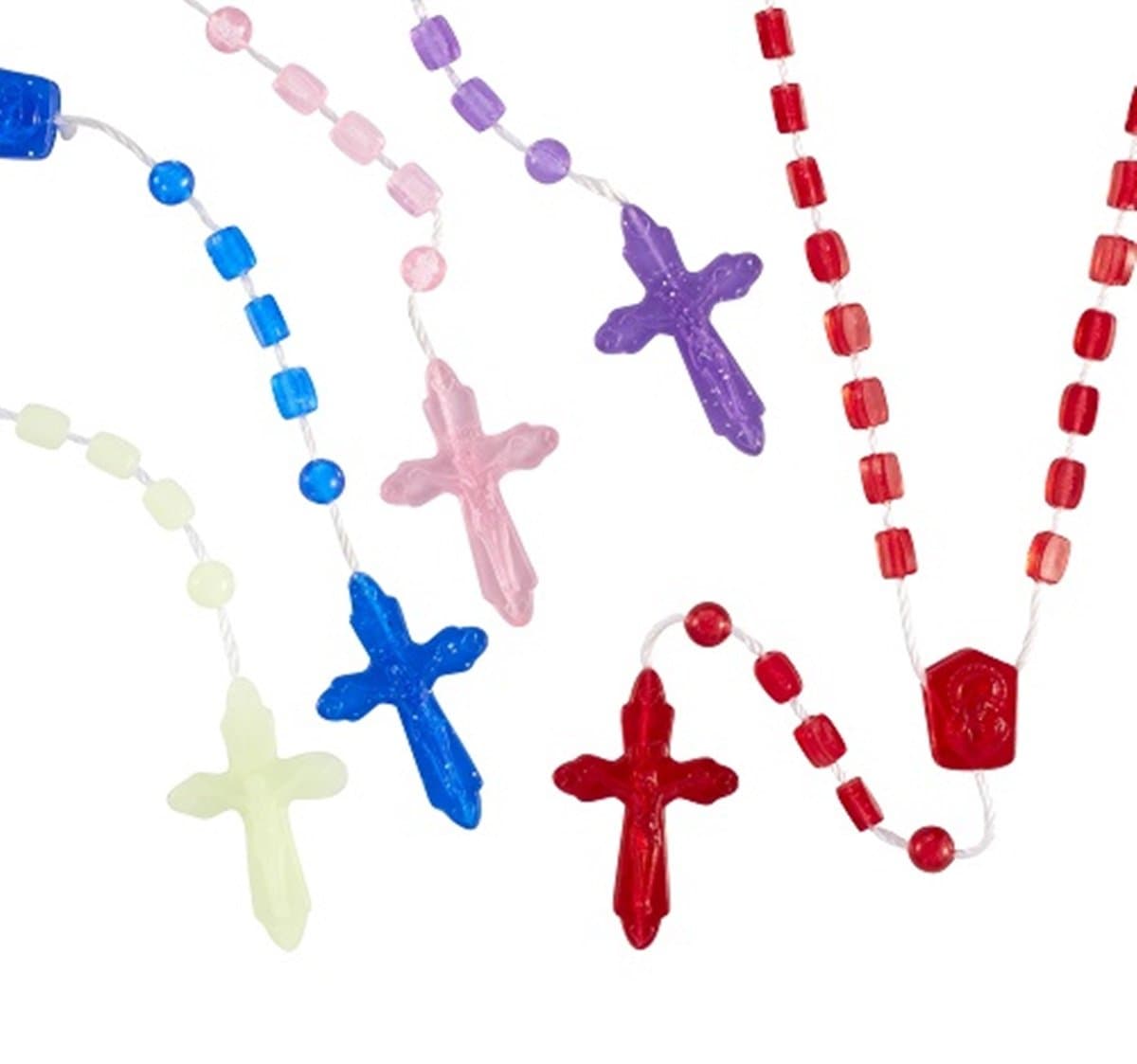 Assorted Color Catholic Prayer Bead Rosary, 12 3/4 Inch, Pack of 100