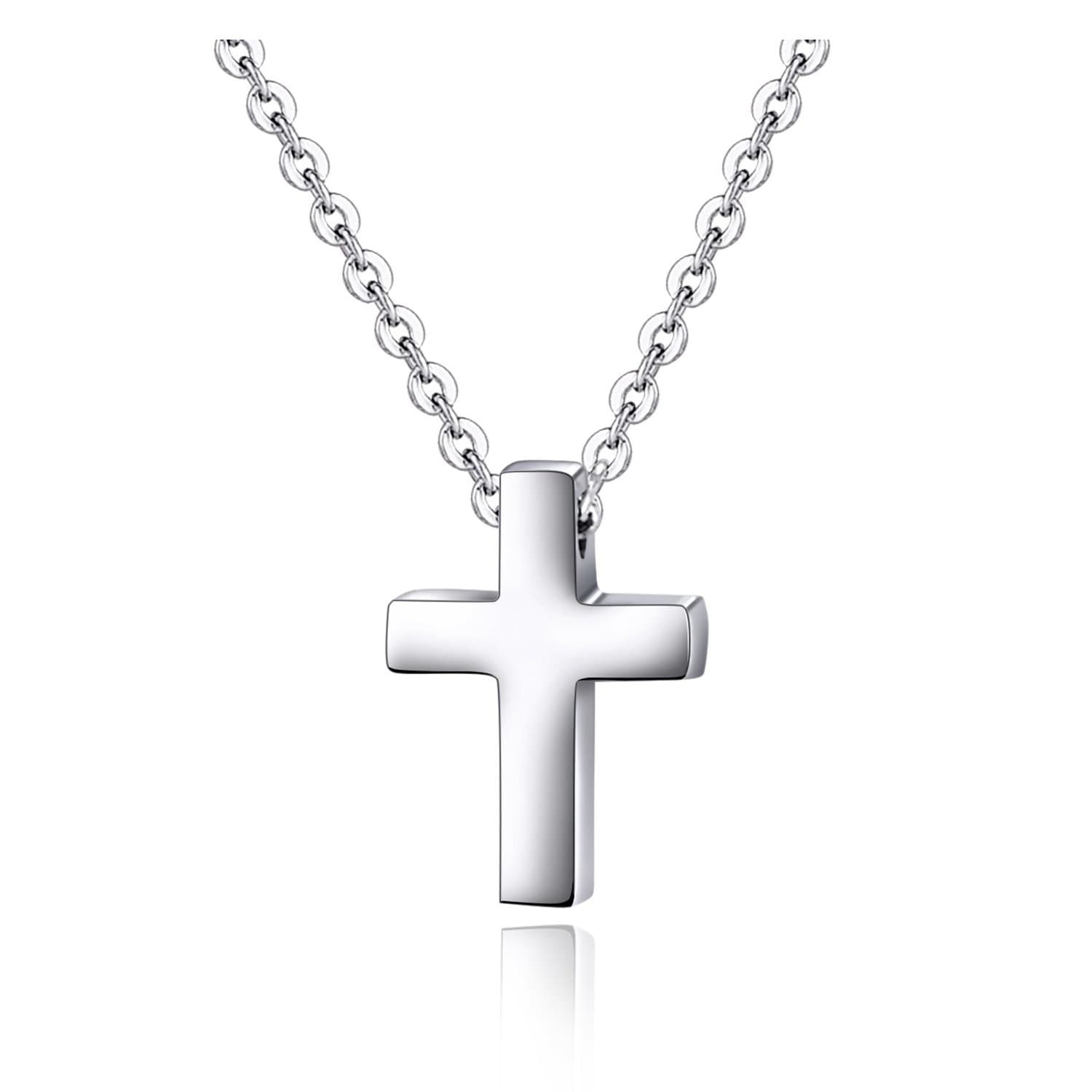 Xianli Wang Tiny Simple Cross Pendant for Boy Girl Thin Neck Women Stainless Steel Small Necklace