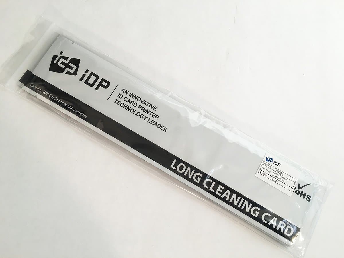 IDP Long Sleeve Cleaning Card Kit for Automatic Cleaning of ID Card Printers, 10 Pieces