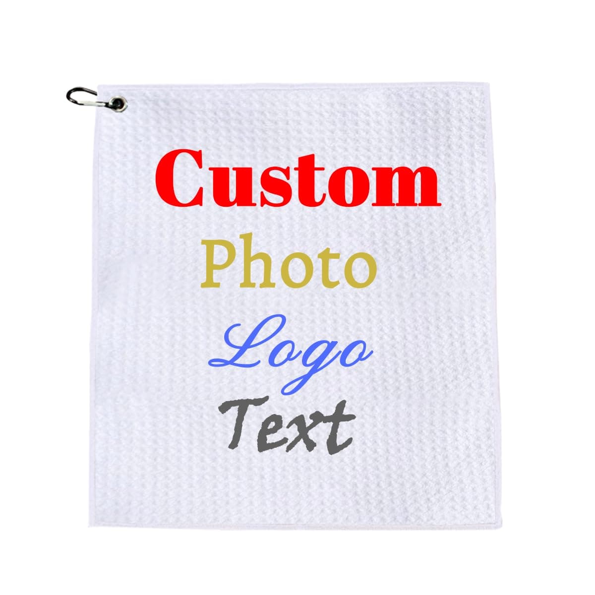Personalized Logo Golf Towels,Custom Photo Picture Text Monogram Name Microfiber Gym Towel with Clip 12"x12" Small,Customized Women Men Golf Accessories Birthday Gifts for Kids Golf Fans Lover