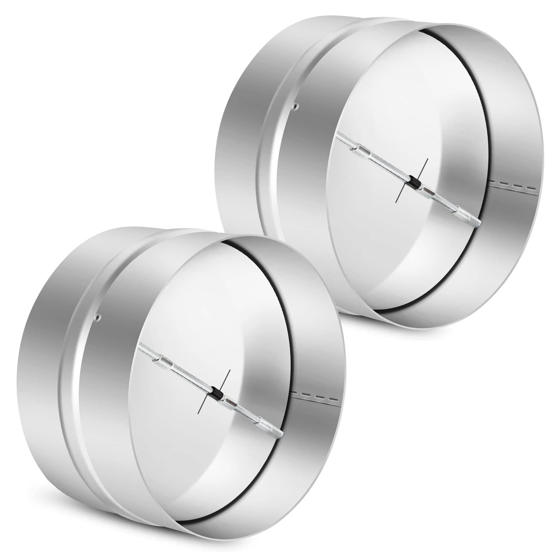 Kikerike 2 Pcs 6 Inch Draft Blocker Backdraft Damper Duct Draft Stopper One-Way Airflow Ducting Insert Backflow Preventer Inline Fan Vent Deflector