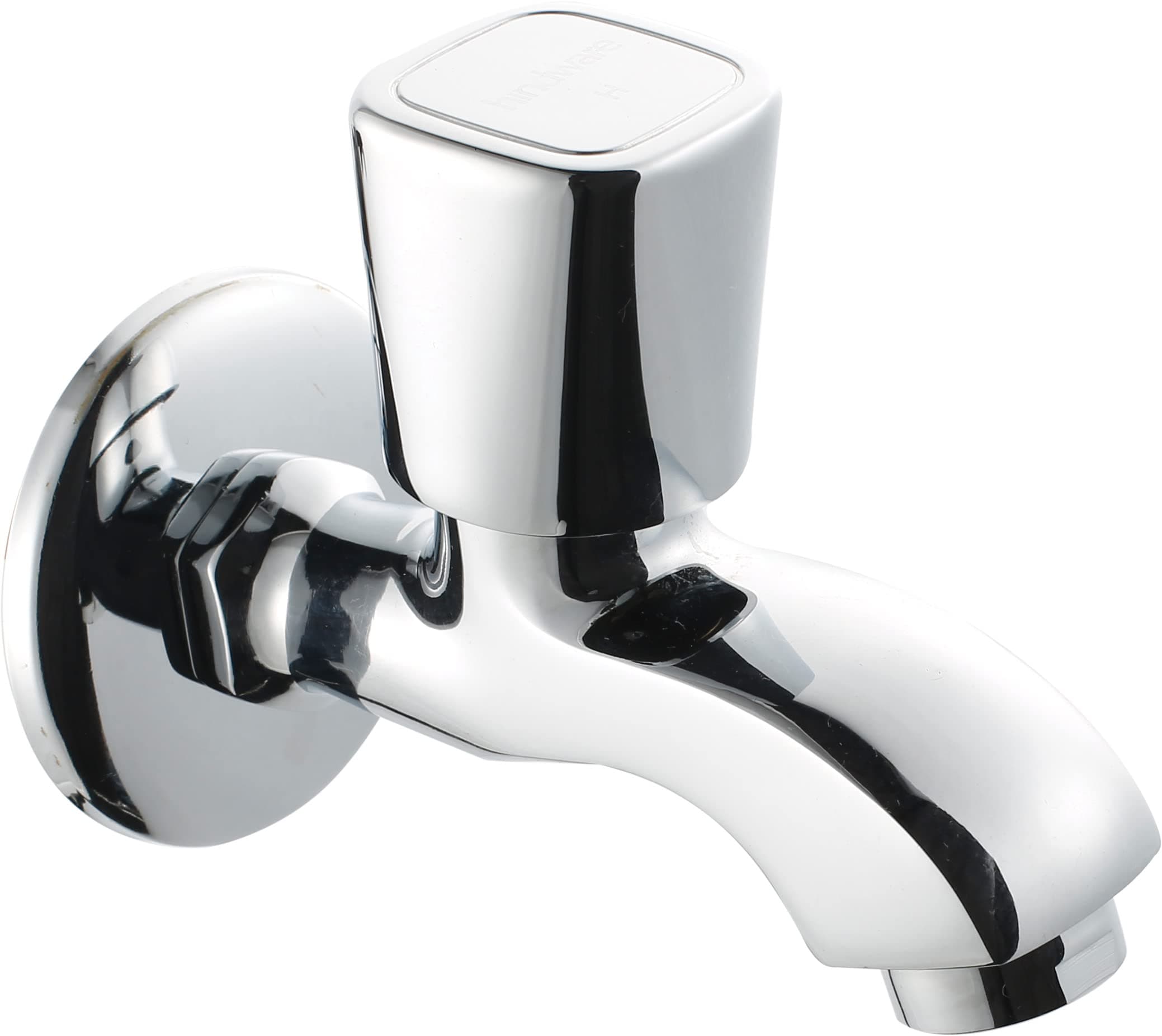 Hindware F740041CP Dove Bib Cock with Wall Flange, Brass with Chrome Finish