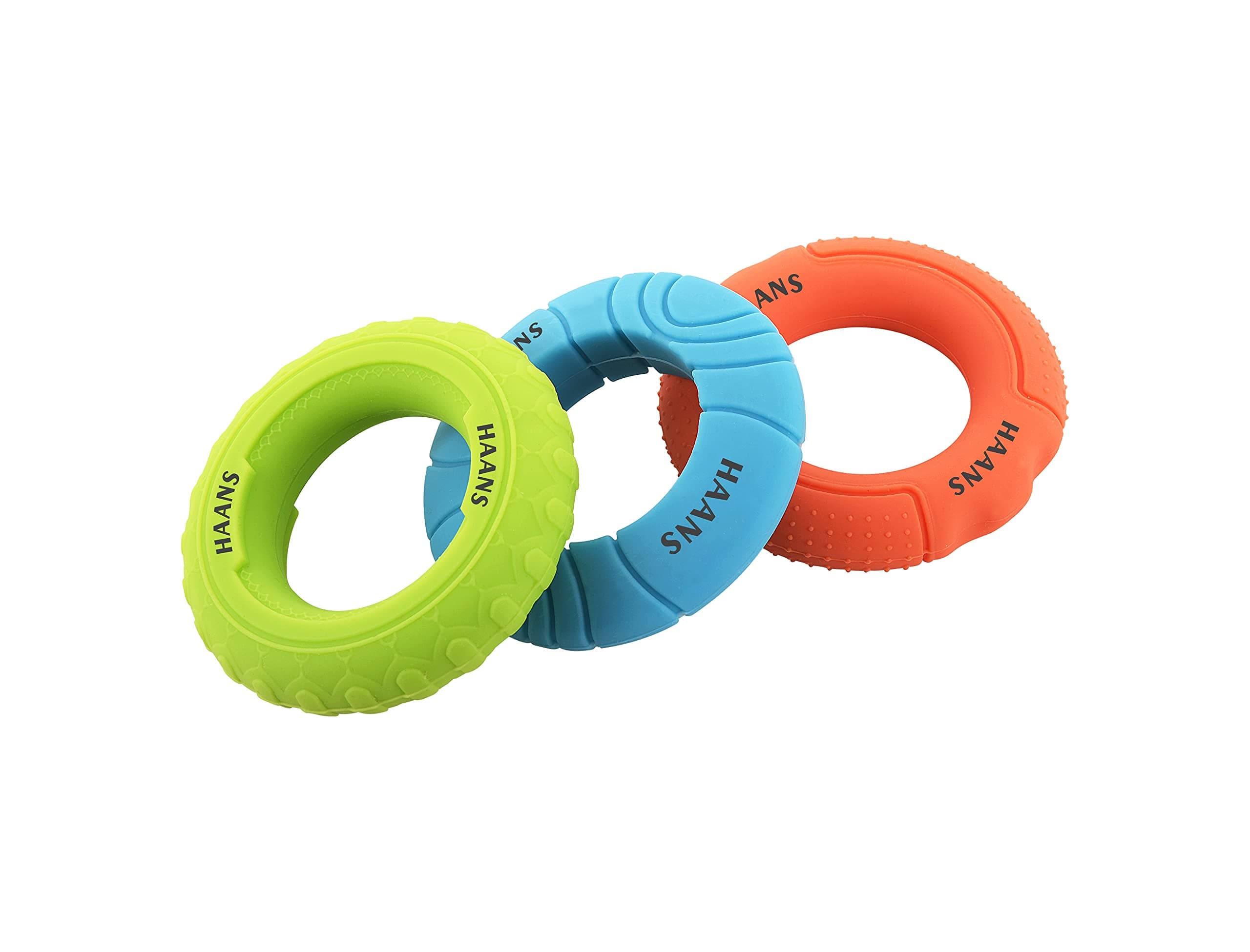 HAANS Silicone Hand Strenghtener Ring, Silicone Ring for Men & Women, Rubber Rings fit for Gym Sports, O Ring (Blue, Orange, Green)