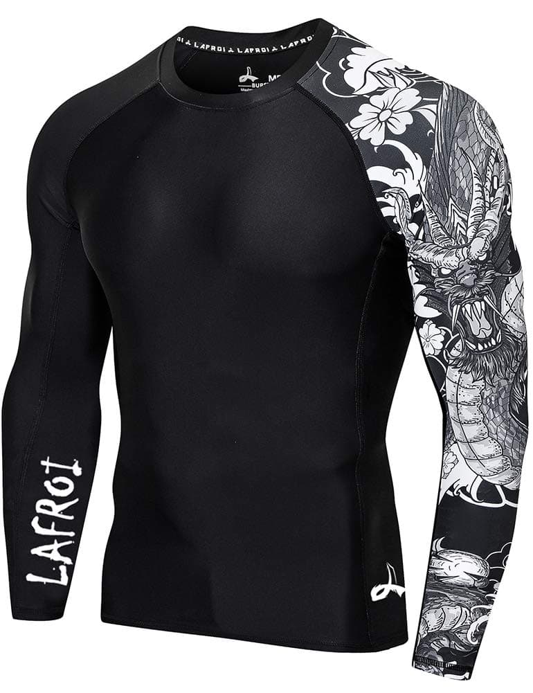 LAFROI Men's Long Sleeve UPF 50+ Baselayer Skins Performance Fit Compression Rash Guard-CLYYB