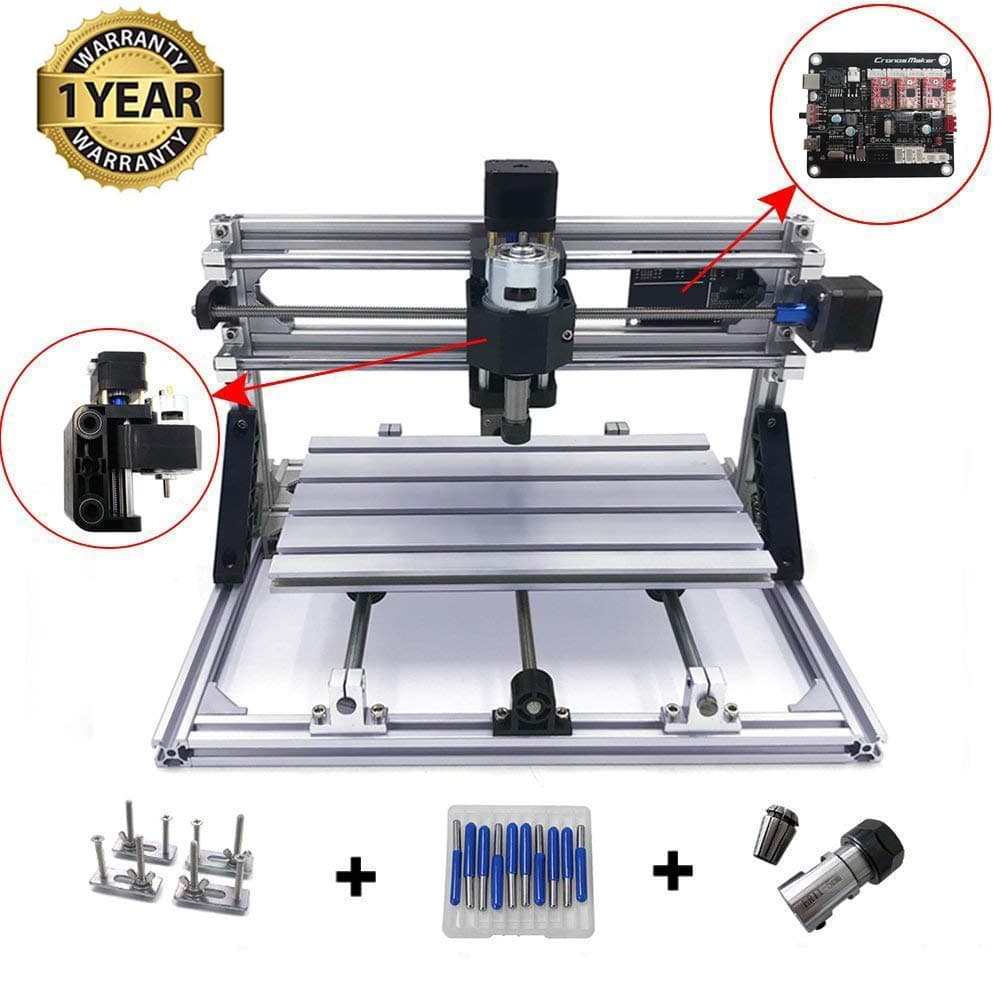 [Upgrade Version] DIY CNC Router Kits 3018 GRBL Control Wood Carving Milling Engraving Machine (Working Area 30x18x4.5cm, 3 Axis, 110V-240V)