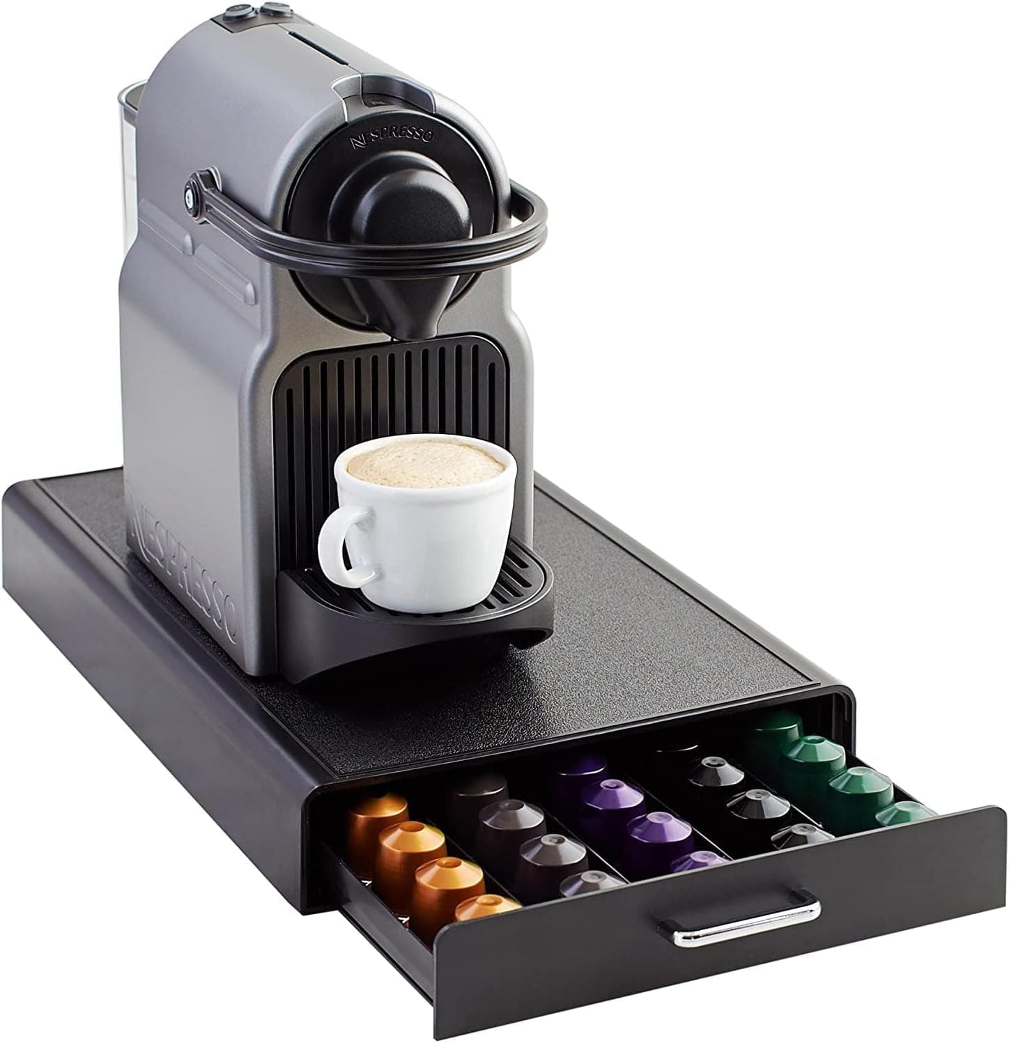 Amazon Basics Nespresso Original Line Coffee Pod Storage 1 Drawer Holder, Black for 50 Capsules