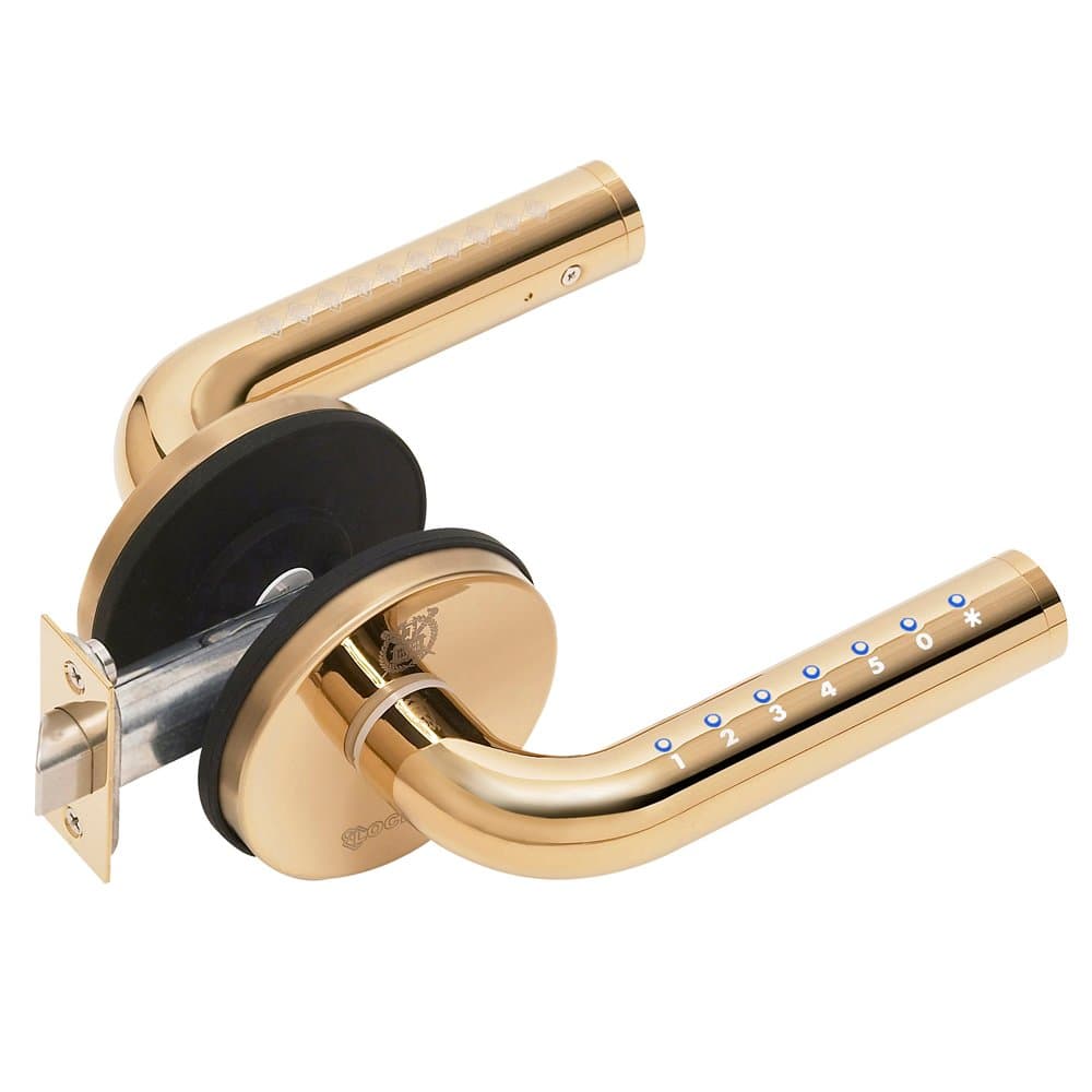 Locksis LTTB80G Smart Lever Lock, Stainless Steel, PVD Coating, Gold