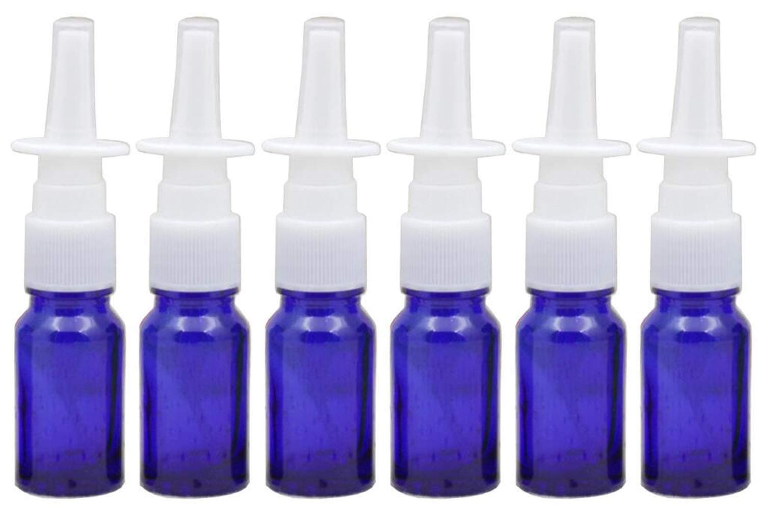 QUUPY 6PCS 10mL/0.34oz Empty Refillable Glass Nasal Spray Bottle Container Pot With Fine Mist Sprayers For Makeup Cosmetics Essential Oils