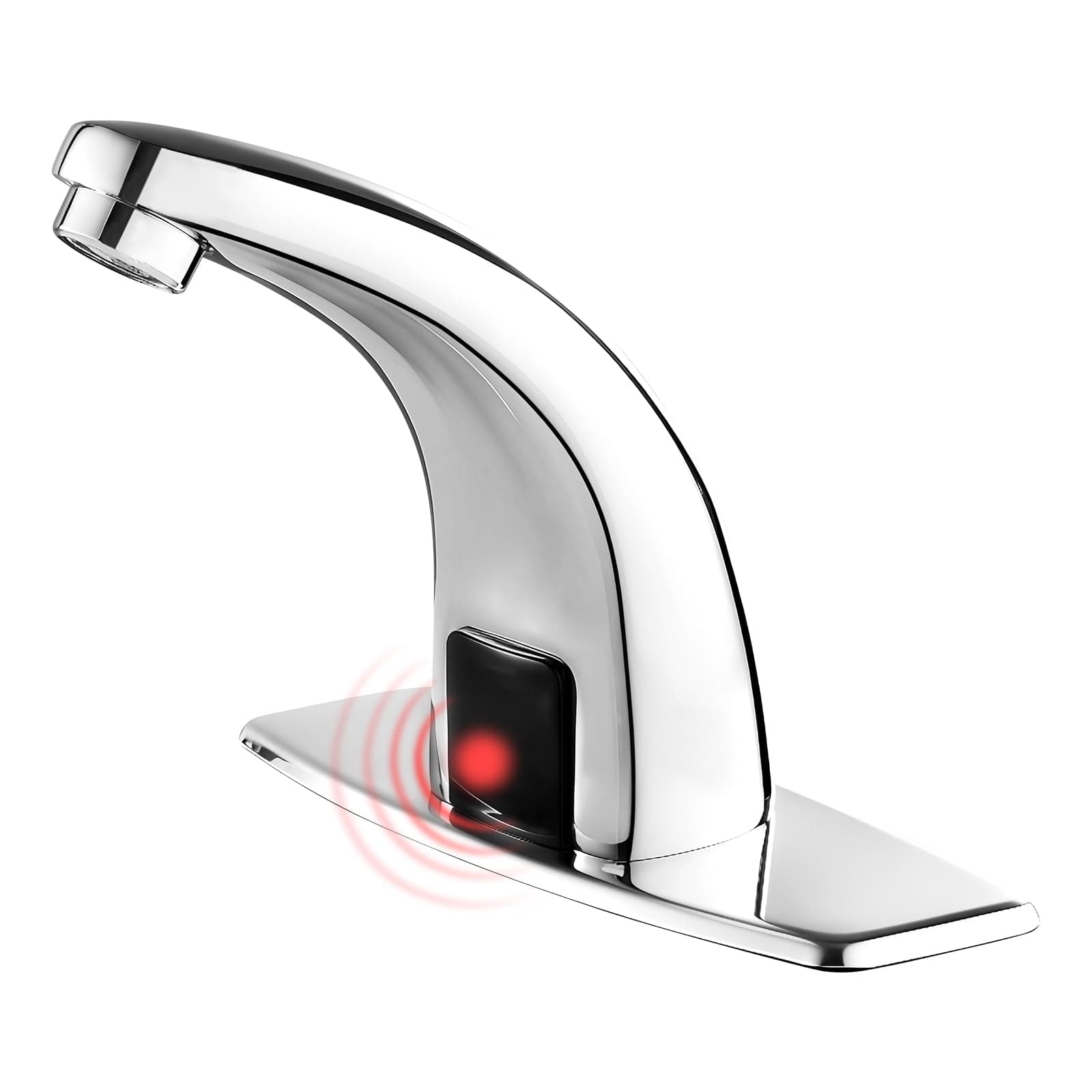 Touchless Bathroom Sink Faucet，Automatic Motion Sensor Faucets with 1 Hole Plate for Water Bath Commercial Lavatory Farmhouse, Chrome