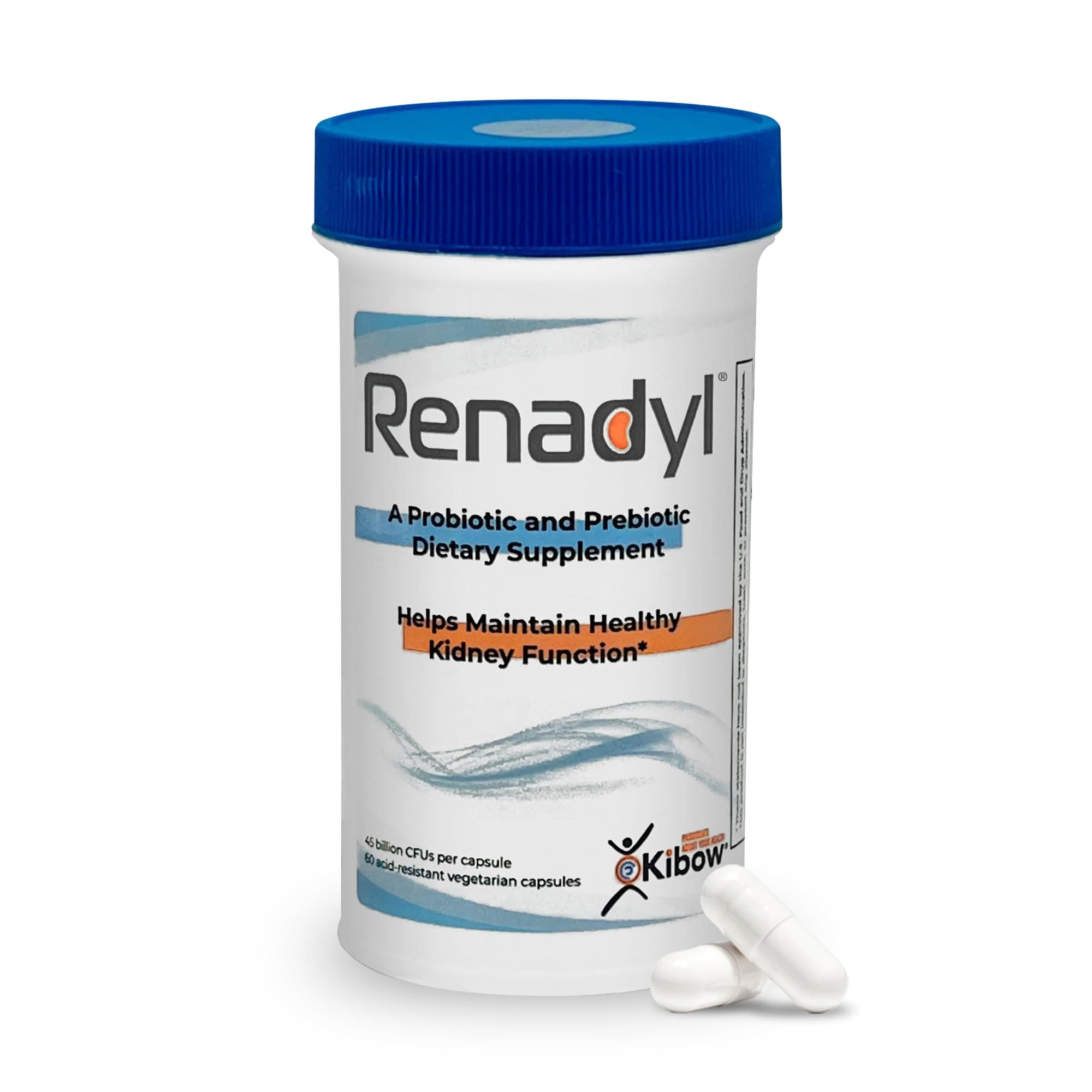 Renadyl (Formerly Named Kibow Biotics) For Kidney Health (60 Caps = One Month Supply) Brand: Kibow Biotech