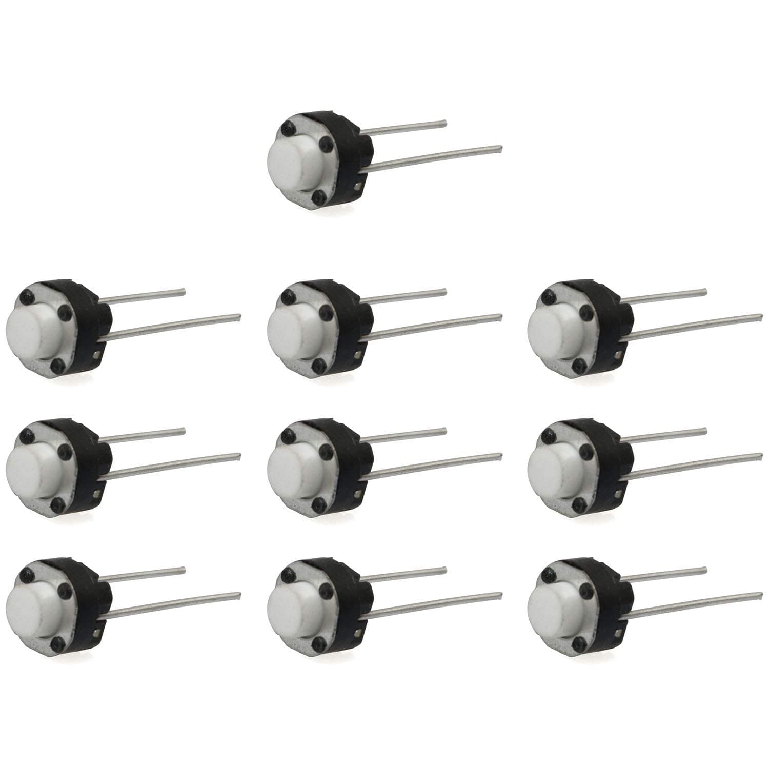 SQXBK Tactile Push Button Switch 10PCS 2 Pin 6x6x5mm DIP Round Micro Switch Tact Switch