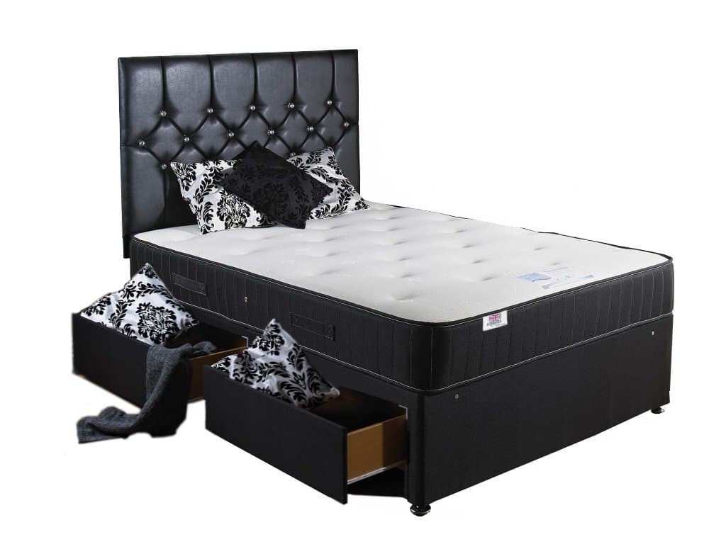 Somnior Beds Backcare Divan bed complete set with mattress, headboard and 4 drawers (Superking)