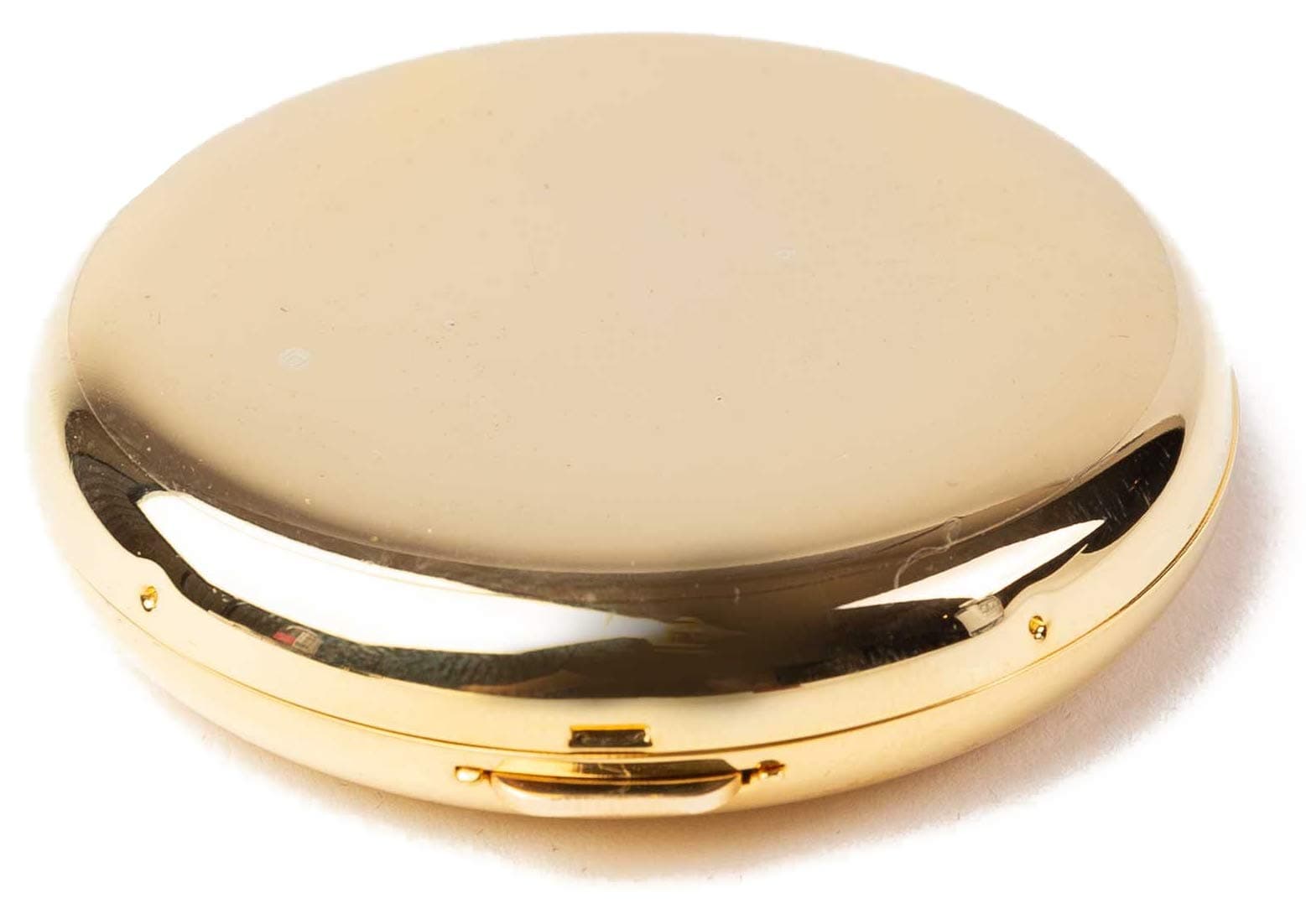 Modern and Minimal 1:3x Magnified Compact Double-Sided Mirror (Plain Round Gold)