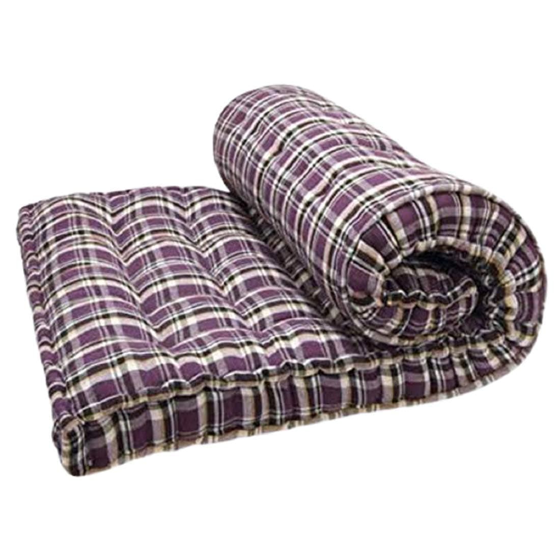 5-Inch Thick Soft Cotton Quilt Mattress Foldable Single Bed Cotton Quilt Box Mattress | Gadda Medium Soft Cotton Multicolour Matt RESS 72X36X5 Inches or 3X6 ft