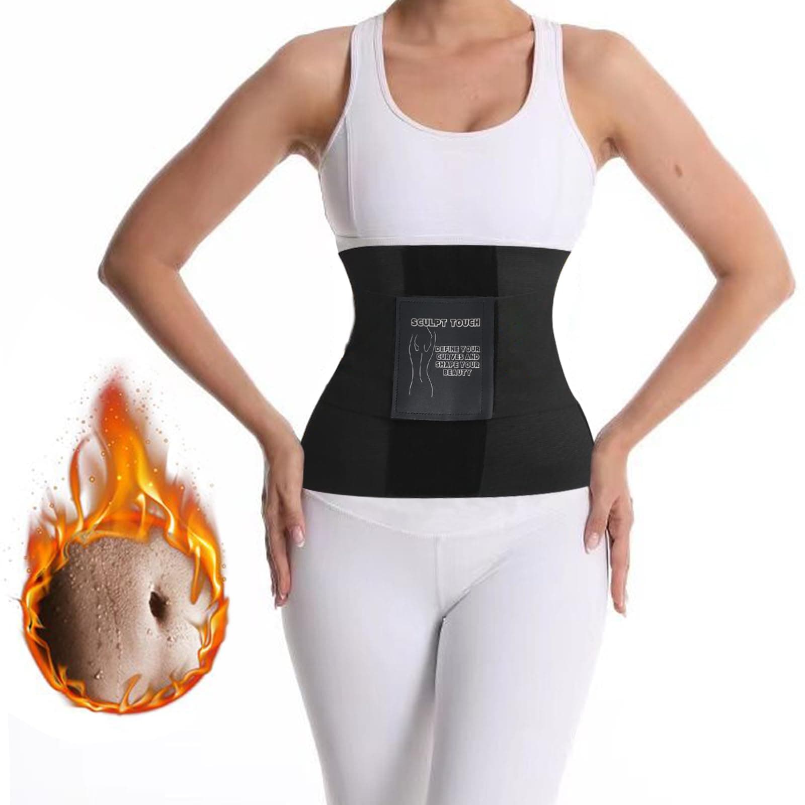 Sculpt Touch Waist Trainer, Hourglass, Waist Trainers for Women Bell, Waist Trainer for Women Weight Loss, Workout Sweat Band Slimmer Belly Belt Weight Loss Sports Girdle (Medium(Waistline 31''-42''))