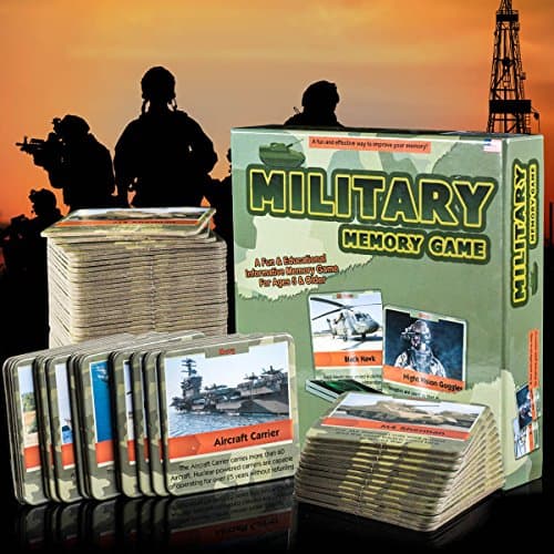 HSGUS Matching Card Game - Fun and Educational Memory Game - Authentic Photos and Fascinating Facts About The U.S. Military - 50 Extra Thick Cards - Fun and Easy - Educational Memory Card Game