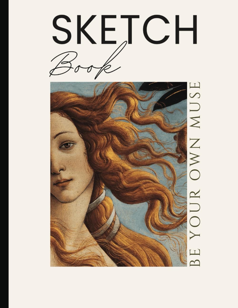 Large-Sized Sketch Book: Blank Page Sketchbook | Venus Muse Sketch Cover Design, Ideal for Sketching, Doodling, Writing, Charcoals and Pastels | 120 Pages, 8.5" x 11"