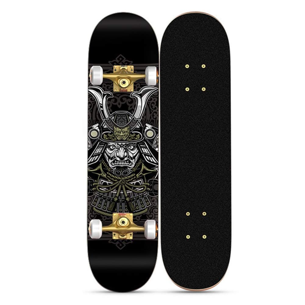NENGGE Professional Classic Skateboard, Maple Wood 7 Layers Decks Double Kick Trick Skateboards for Teens Adults Beginners Girls Boys Kids,Samurai