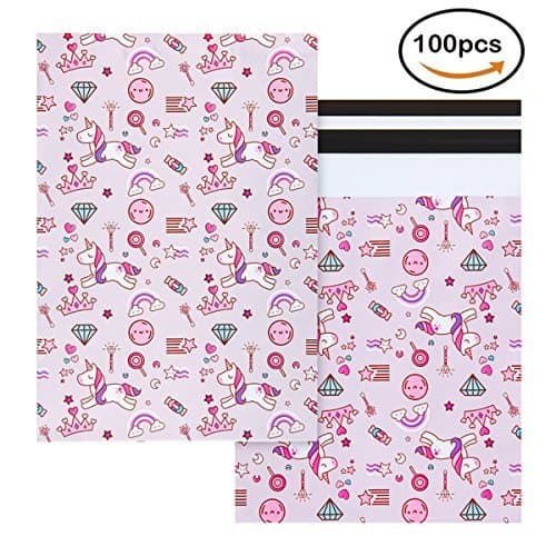 10x13 Unicorn Design Poly Mailers Pink Self Sealing Shipping Envelopes Bags Pack of 100