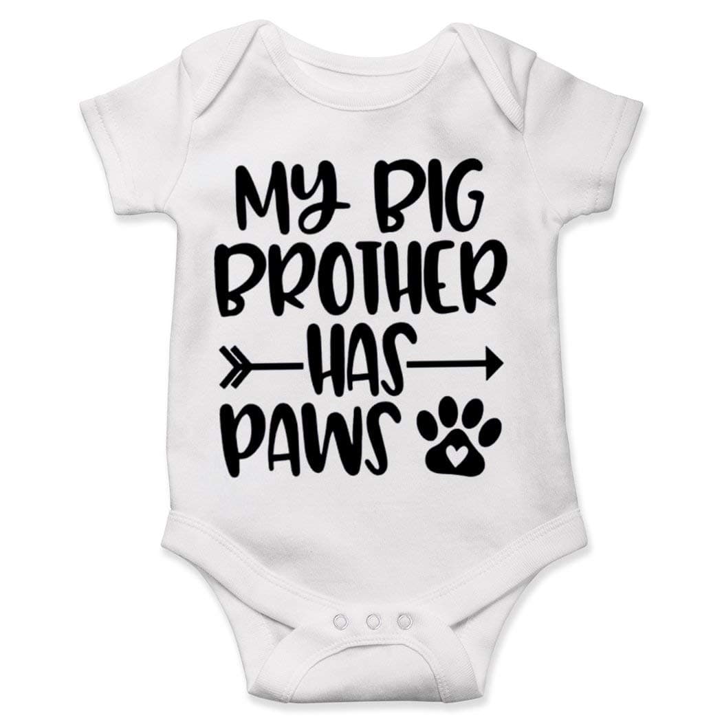 Baby My Big Brother Has Paws, Sibling, Pregnancy Bodysuit Onesie