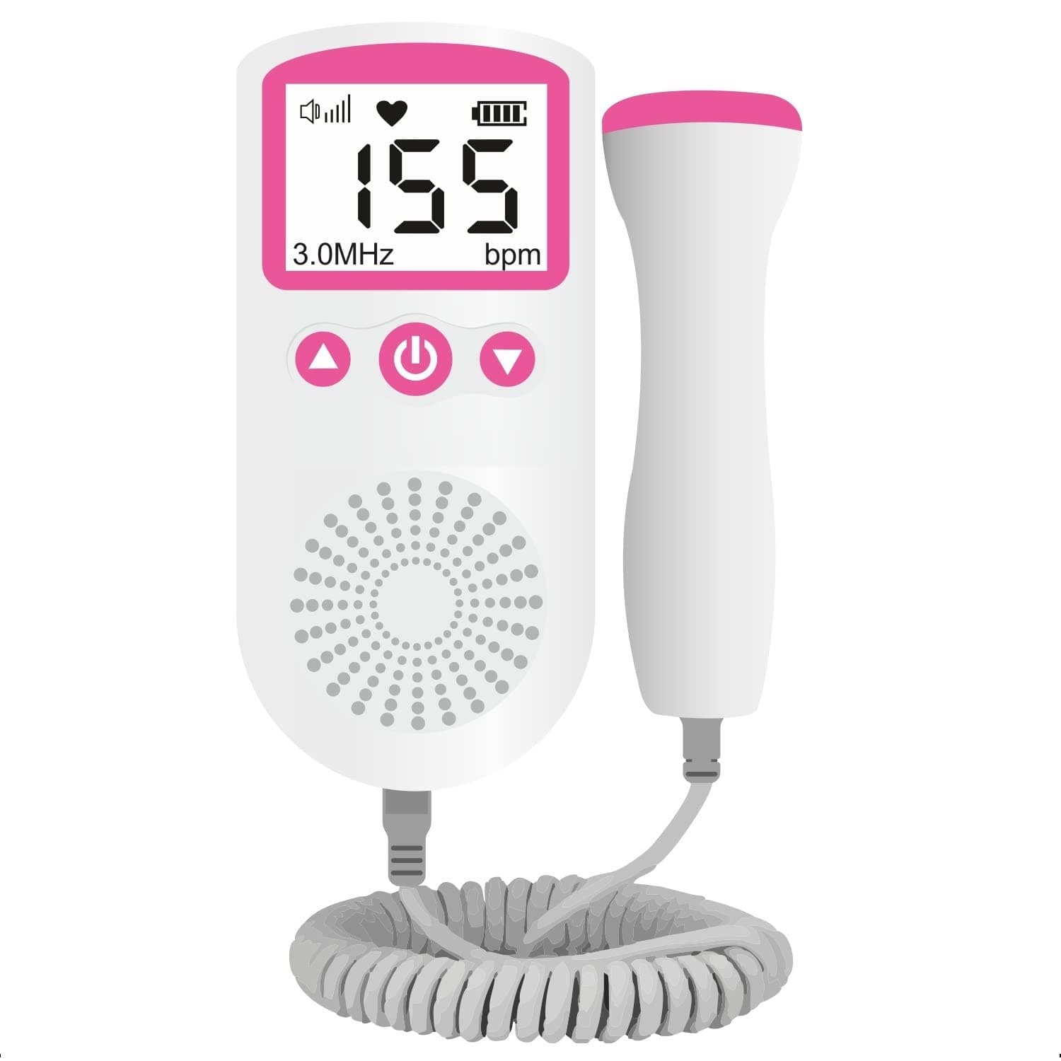 AccuSure Fetal Doppler Heartbeat Monitor for Pregnancy 50-240BPM Measuring Range 2.5MHz Fetal Heart Rate Detector with TFT Display