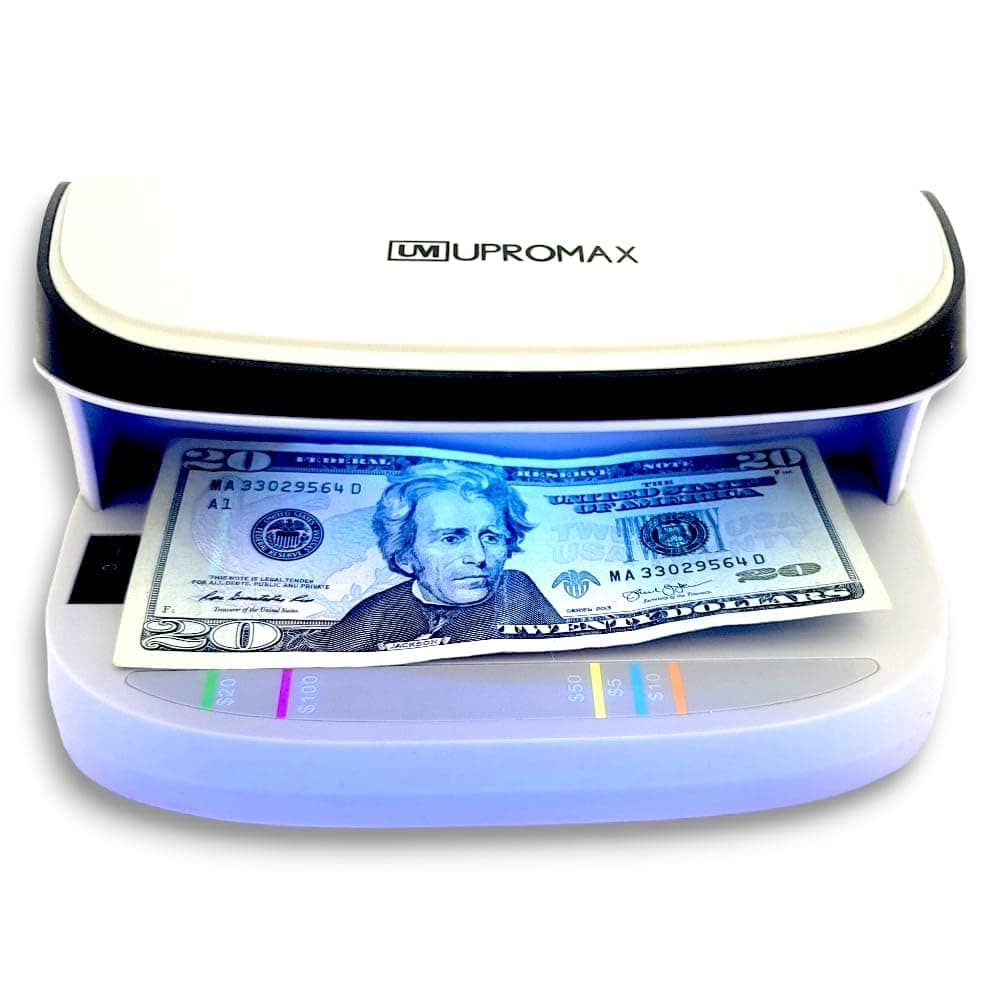 UV Counterfeit Bill Money Detector MIUX09, Portable, Rechargeable, Lightweight, Bills Credit Cards Banknote Passports IDs All Currencies, Auto ON/Off, LED Light Currency Check Billetes Falsos