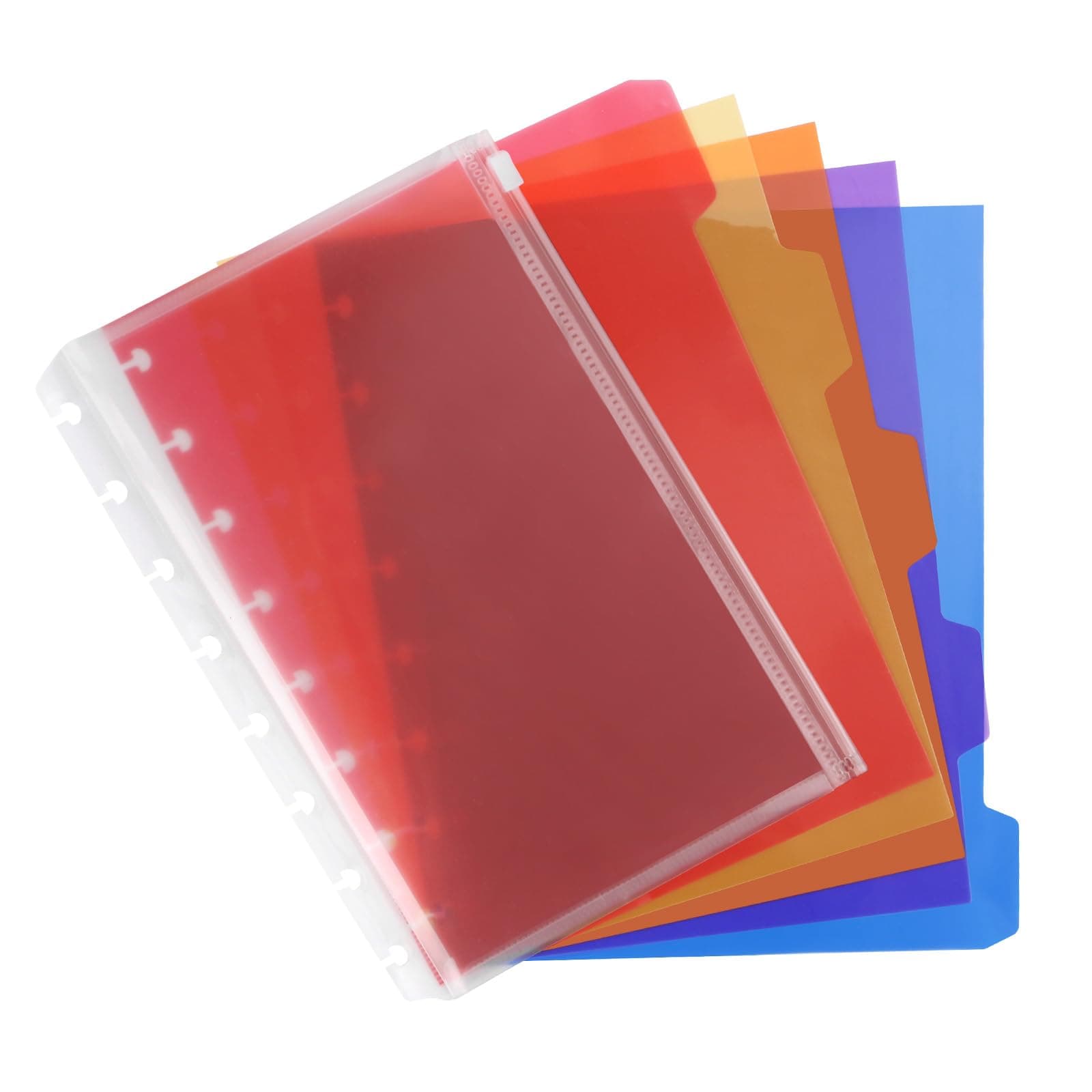 Eagle Discbound Tab Dividers, Plastic Index 5-Tab Dividers, Plus 1 Plastic Zipper Bag,for Discbound Planners or Notebooks