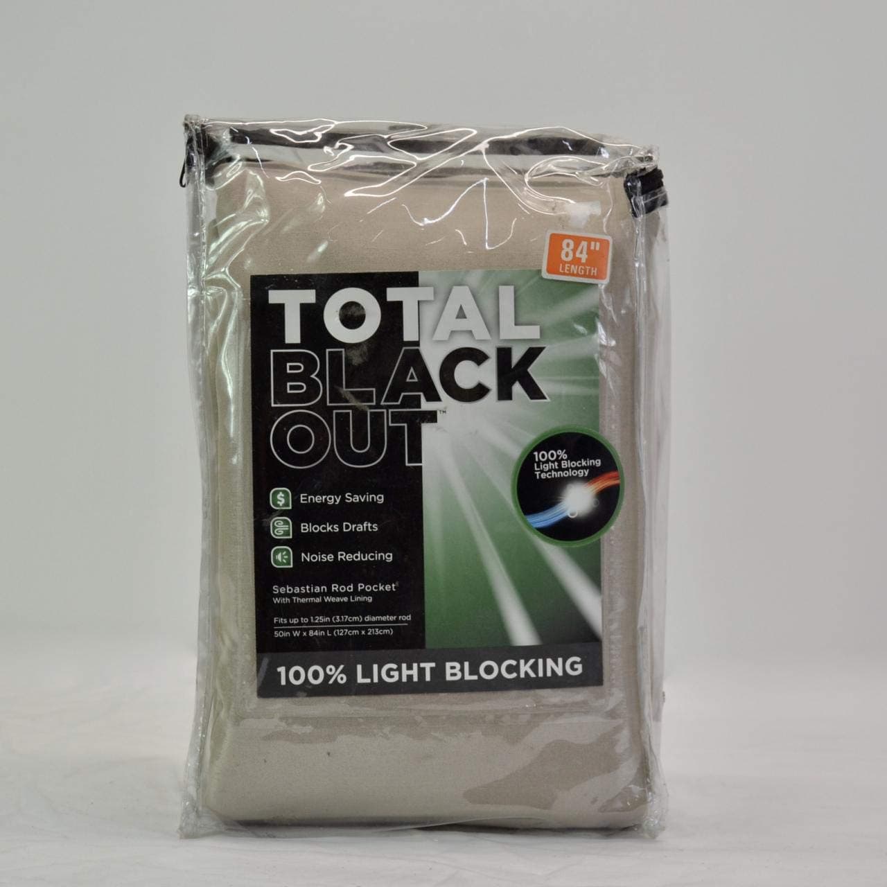 Total Blackout Sebastian 84" L, 1 Rod Pocket Insulated Curtain Panel - Gold