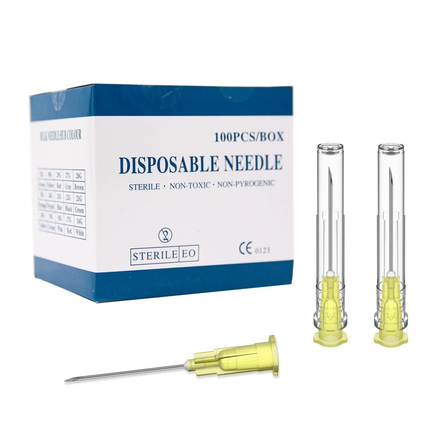 30 Gauge 1 Inch Needle: 100 Pcs Luer Lock Needles - Individually Sealed Packages (30G)