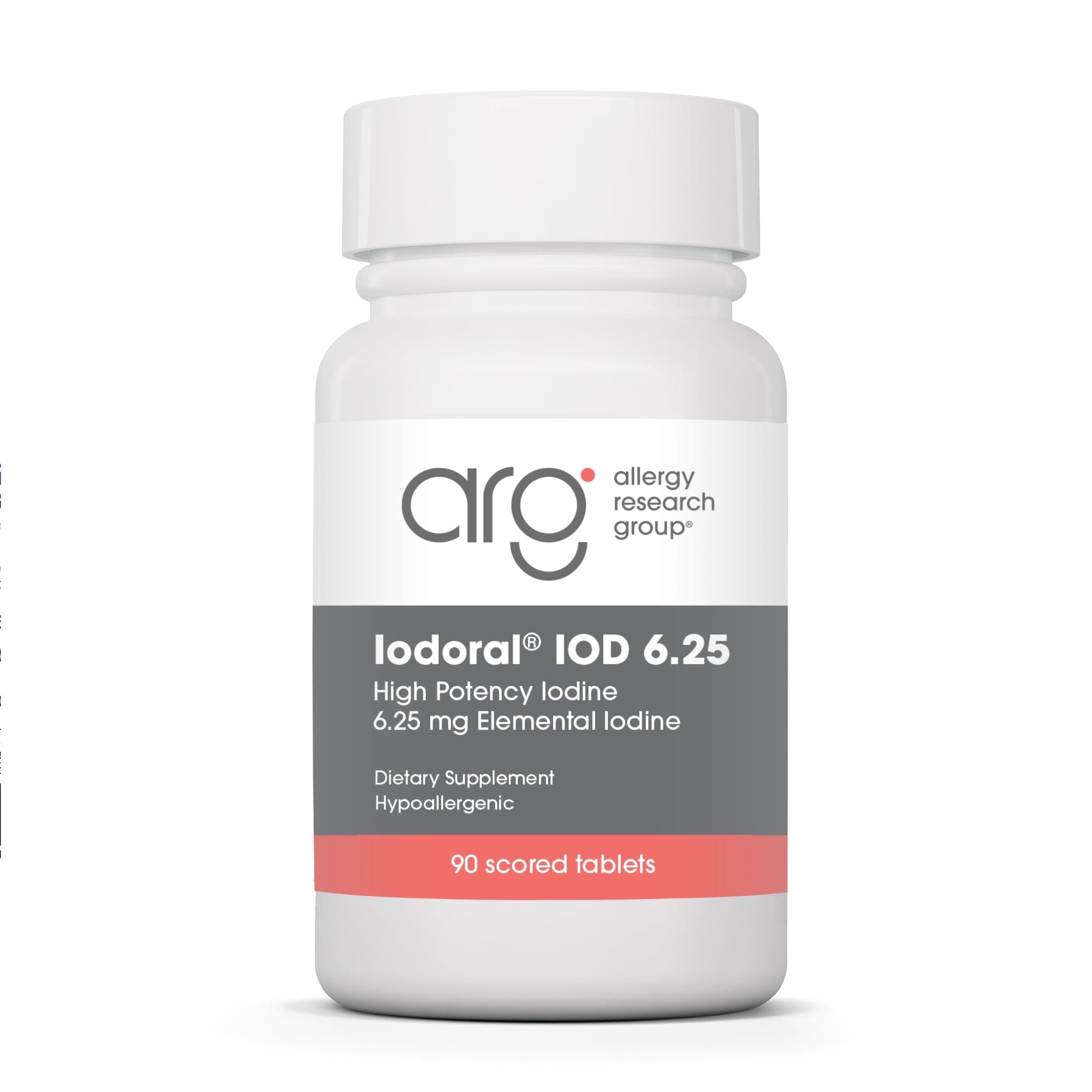 ARG Optimox Iodoral 6.25 mg - Iodine & Potassium Iodide Supplement for Thyroid & Metabolic Balance Support - Free of Soy & Gluten - 90 Servings - 90 Tablets