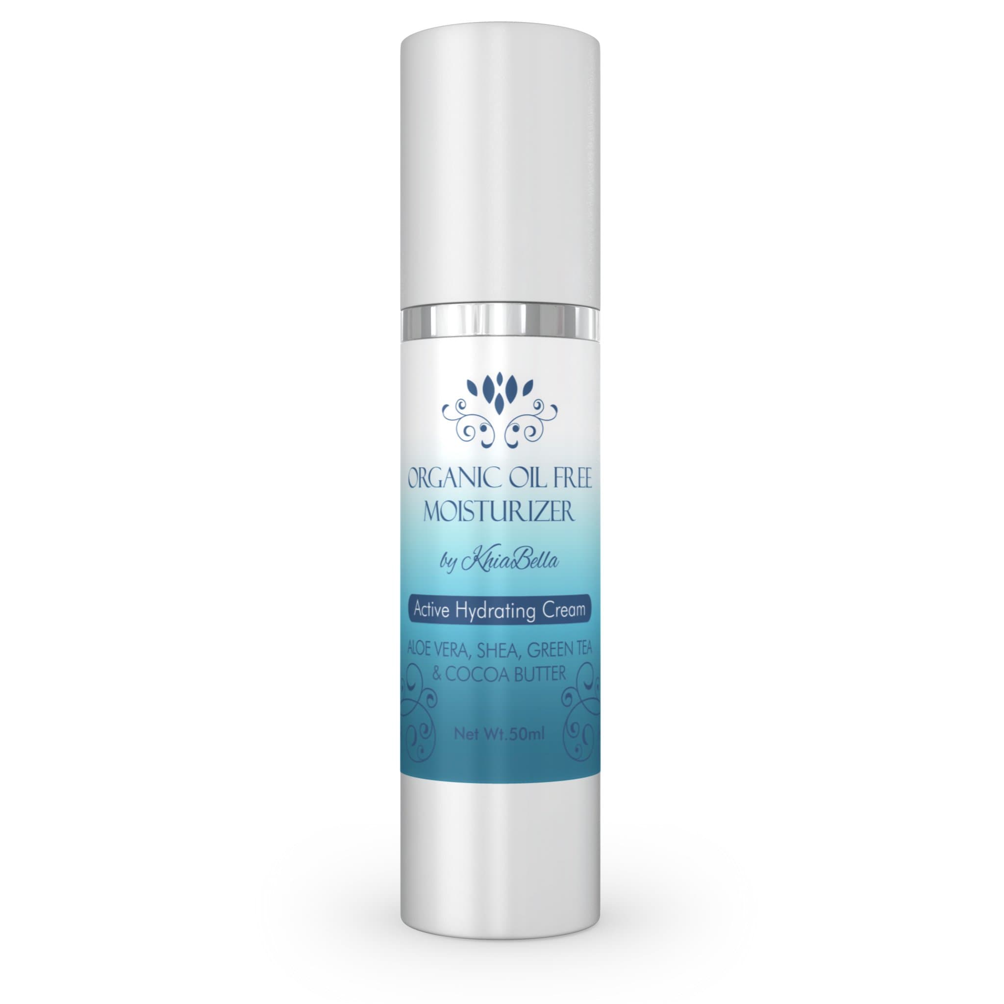 Best Organic Oil Free Anti-aging Facial Moisturizer Cream for Men and Women. Provides Exceptional Daily Moisture to Skin. Aloe, Green Tea & Shea Butter. Natural Safe for All Skin Types! By Khiabella