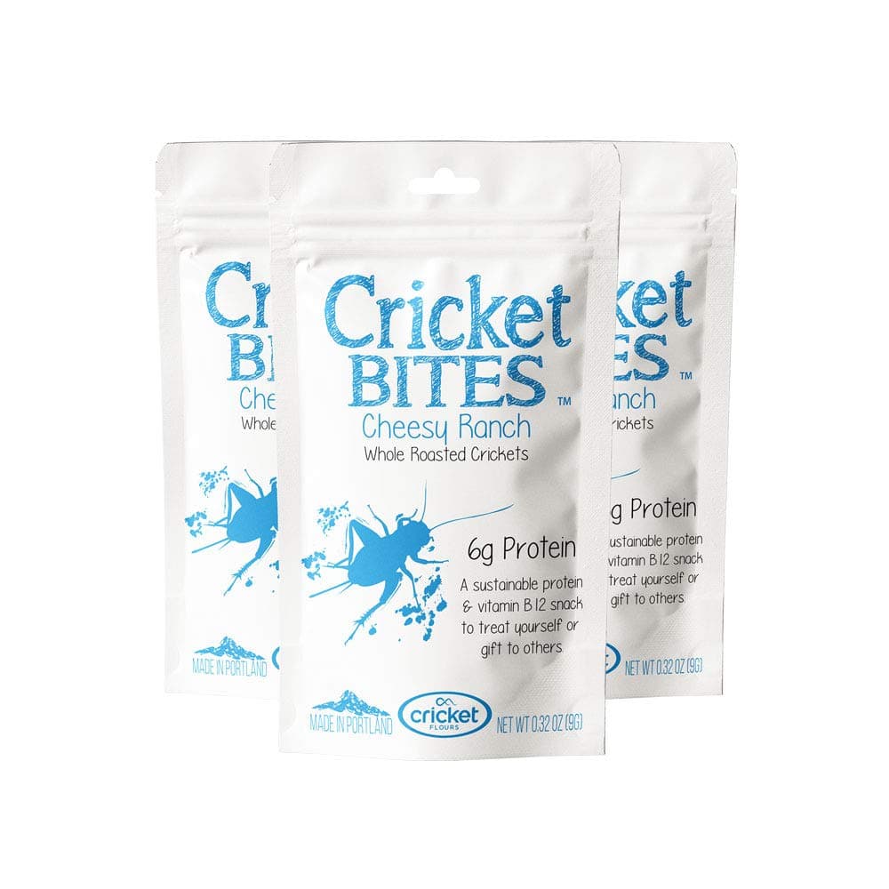 Cricket Bites: 3-Pack of Cheesy Ranch Flavor Edible Insects (Made in Portland, Oregon) by Cricket Flours