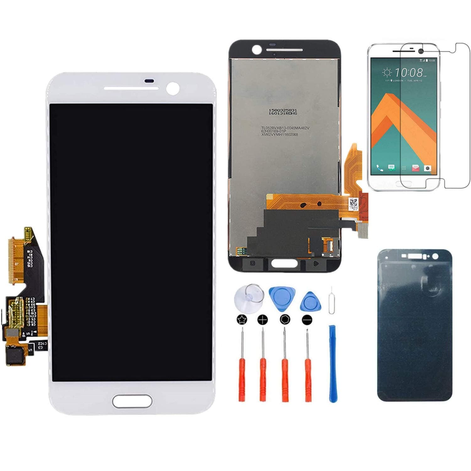 New LCD Display Touch Digitizer Screen Replacement Assembly for HTC One 10 M10 M10H + Tools (White)