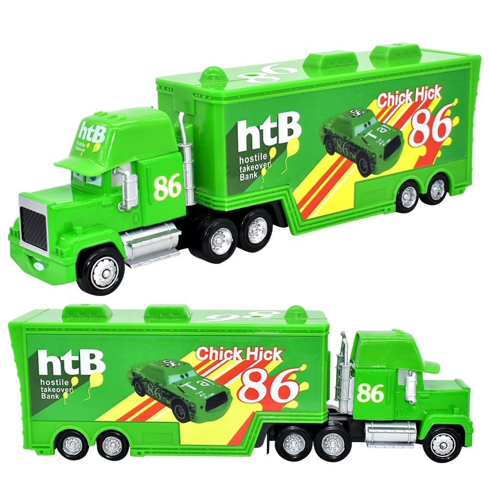 MIFKLMVTransporter Truck Model Movie Car Toy - Alloy Play Vehicle Racing Car - Birthday Gift for Kids Collectors - 21 * 5 * 7 cm - Green