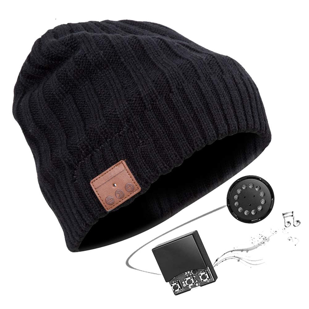 Zibaar Bluetooth Beanie Hat Wireless Headphones Bluetooth Beanie Hat Slouch Beanie Hat with Wireless Bluetooth V4.1 Stereo Bluetooth Headphones with Hands-Free Function for Mobile Phone