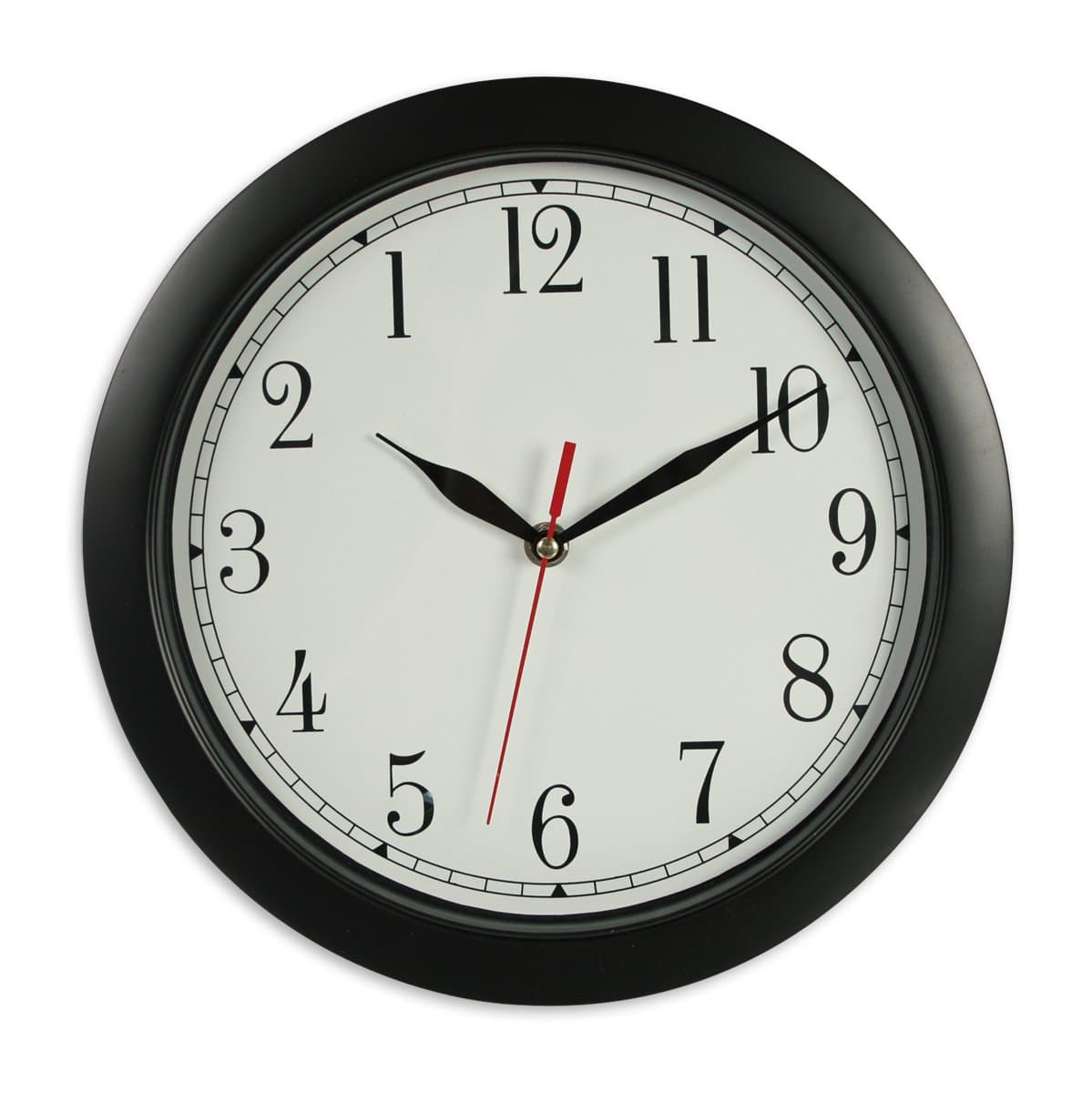 Close Up Wall Clock Backwards Black Casing Numbers