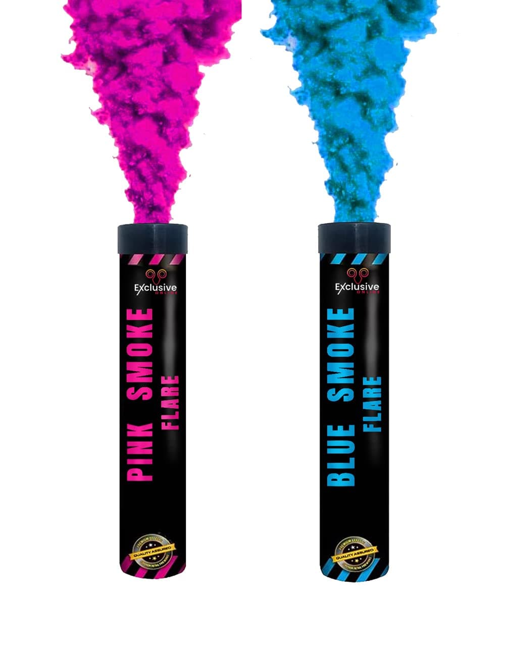 Ring Pull Smoke Grenades/Flares Pack of 2 Colors for Paintball Weddings Photoshoots Football Celebrations & Special Effects - Pink and Blue