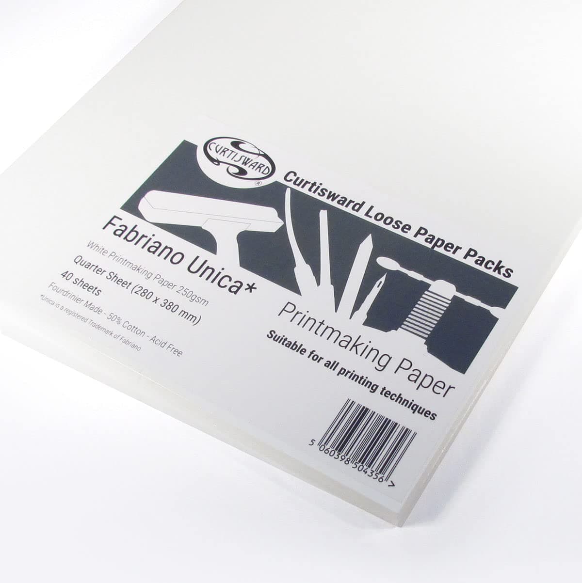 Fabriano UNICA Printmaking Paper 250gsm 15"x11" 40 Sheets Curtisward Offer Pack. Etching, Woodcut, Linocut, Lithography, Silkscreen, Drawing