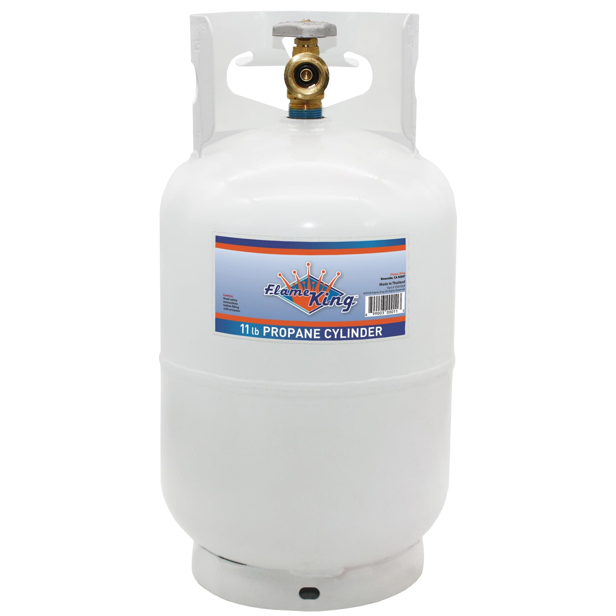 Flame King 10LB Steel Propane Tank Cylinder with Type 1 Overflow Protection Device Valve, Great for Camping, Fire Pits, Heaters, Grills, Overlanding, White