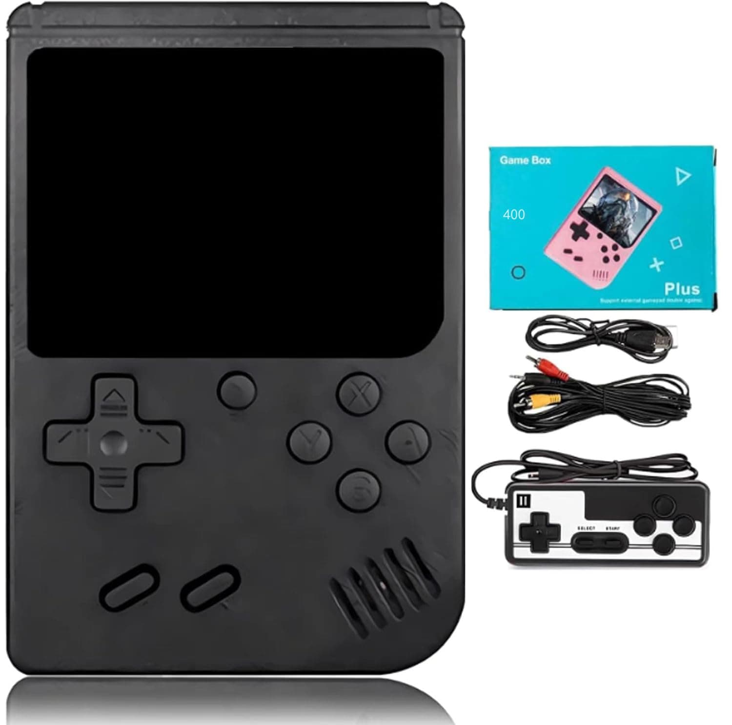 BVXZIOP Retro Handheld Game with 400 Classic Games , 3.0 Inch Screen Video Game Console Ideal for Kids, Supports TV Connection，with Game Controller, Support Two-Player Battle (Black)