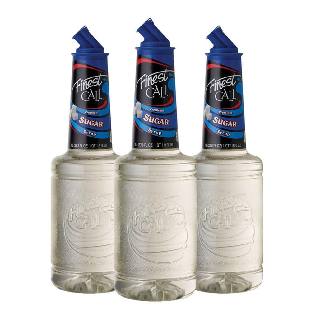 Finest Call Premium Pure Cane Sugar Simple Syrup Mix, 1 Liter Bottle (33.8 Fl Oz), Pack of 3