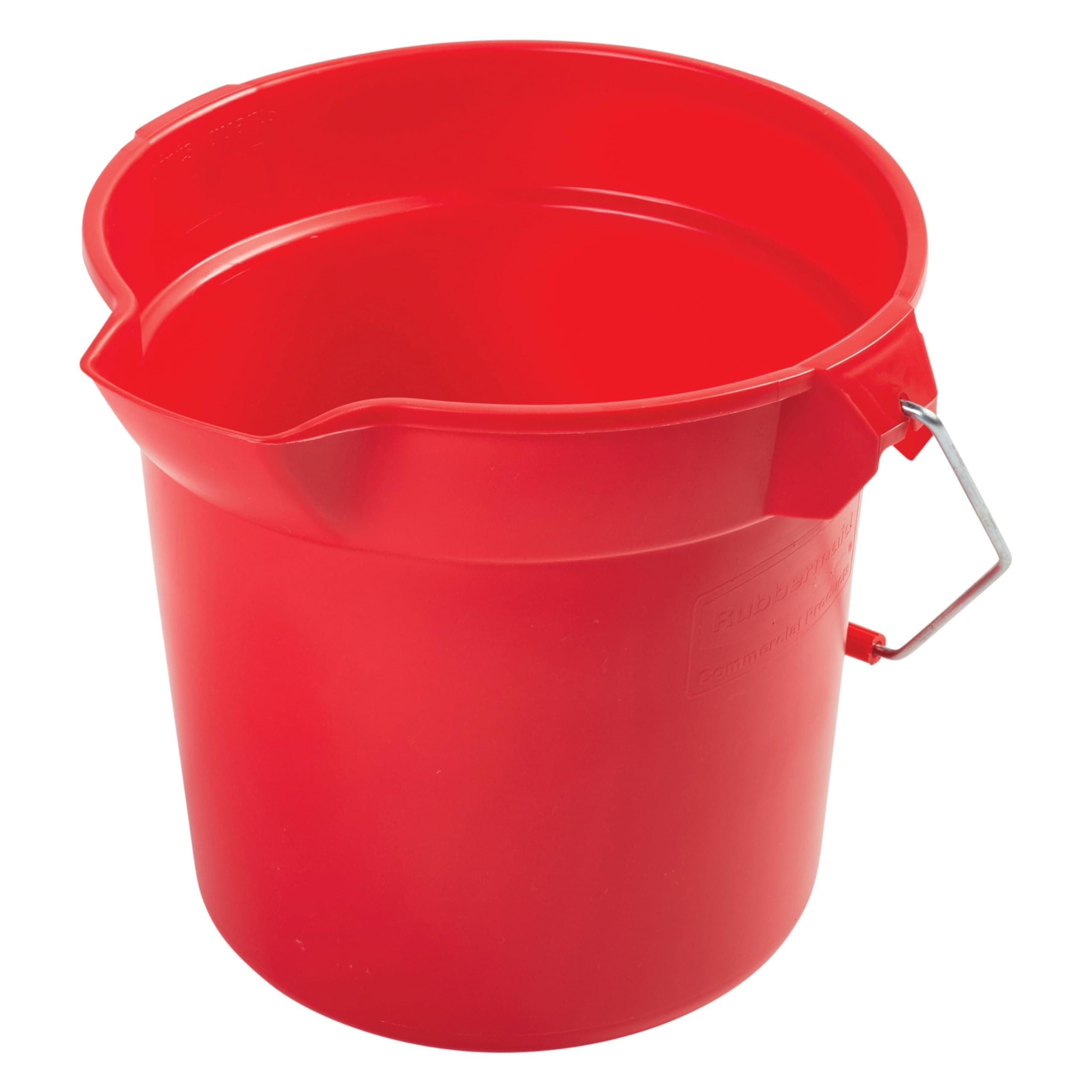 Rubbermaid Commercial FG296300RED 10 qt Capacity, 10-1/2" Diameter, 10-1/4" Height, Red Color, Brute High-Density Polyethylene Round Bucket