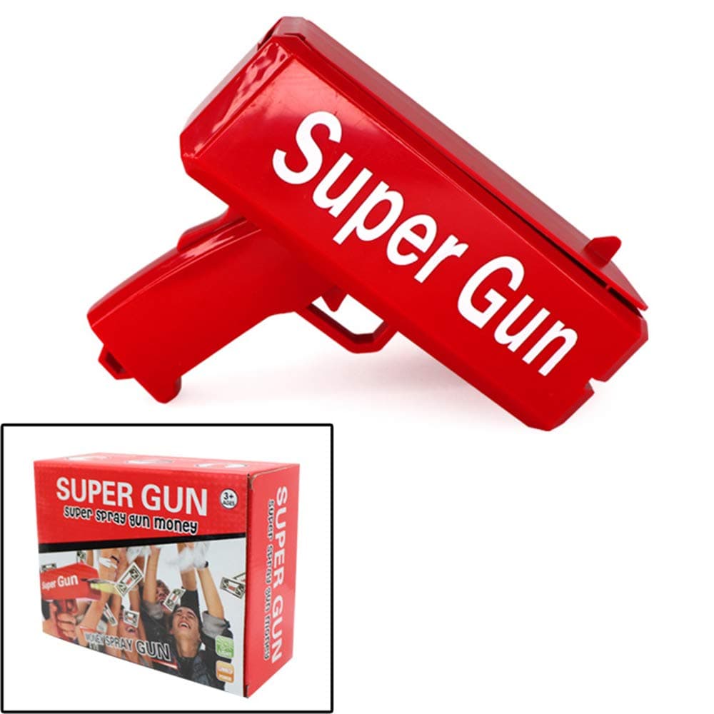 KTops Money/Cash Gun Super Money Guns Paper Playing Spary Money Gun Make It Rain Toy Gun with Play Money And 9V Batteries Cash Gun for Game Party Supplies